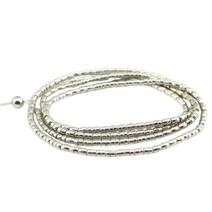Silver Seed Bead Long Necklace – Lightweight Statement Layer for Everyday or Par